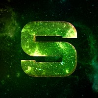 Psd letter s galaxy effect typography blue font