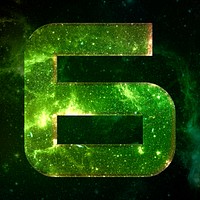 Psd number 6 galaxy effect green font