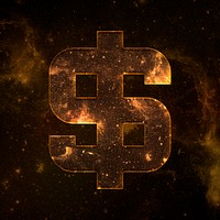 Dollar sign psd galaxy effect brown symbol