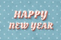 Happy new year word candy cane typography