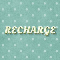Recharge word striped font typography