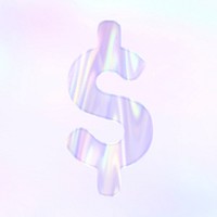 Symbol dollar sign psd purple holographic effect