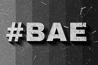 3D #BAE grayscale word paper font typography wallpaper