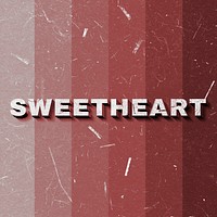 Sweetheart red 3D paper font word typography