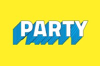 Party layered typography psd word