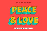 Retro layered word editable psd text effect template