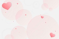 Vector heart bubble pattern pink background