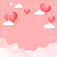 Dangling pink hearts background design space