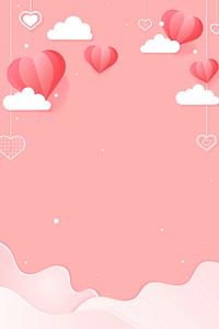 Hanging hearts background copy space