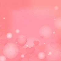 Vector pink heart bubble pattern background