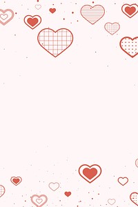 Abstract red hearts background copy space