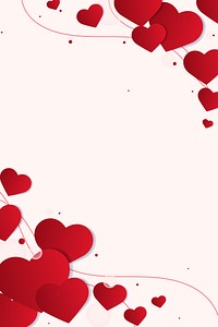 Abstract red hearts background copy space