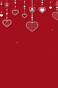 Hanging hearts background copy space