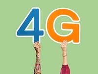 Hands holding up colorful letters forming the abbreviation 4G