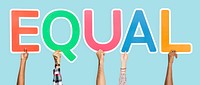Colorful letters forming the word equal