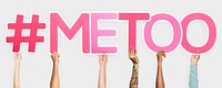 Pink letters forming the word #metoo