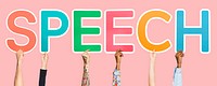 Colorful letters forming the word speech