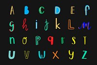 Letters vector font doodle style colorful set