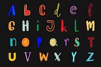 Letters vector font doodle style colorful set