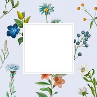 Flower and fruit decorated frame vector