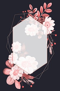 Blank frame vector on summer botanical pattern