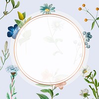 Vintage gold frame vector floral background