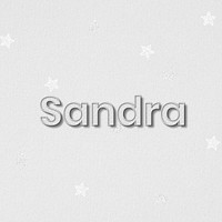 Sandra female name lettering typography