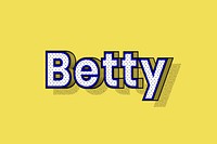 Polka dot Betty name text retro typography