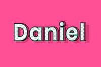 Polka dot Daniel name text retro typography