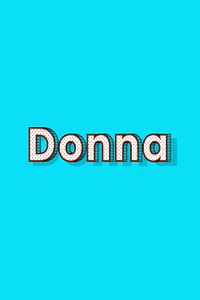 Polka dot Donna name lettering retro typography