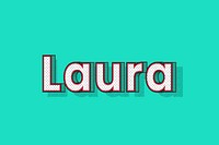 Polka dot Laura name lettering retro typography