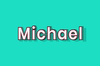 Polka dot Michael name lettering retro typography