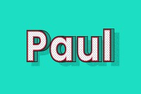 Paul male name typography lettering