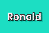 Ronald male name typography lettering