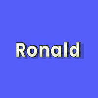 Ronald male name typography text