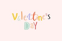 Valentine's day word doodle font colorful hand drawn