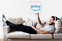 Man showing a Prime Video icon