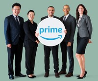 Business people showing a Prime Video icon