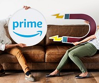 People holding a Prime Video icon