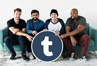 Men showing a Tumblr icon