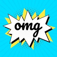 Omg text comic typeface clipart spiky bubble