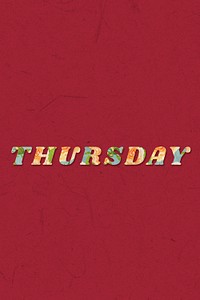 Colorful Thursday day lettering