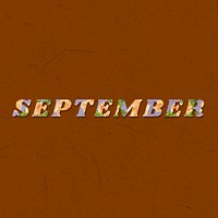 Colorful September month text