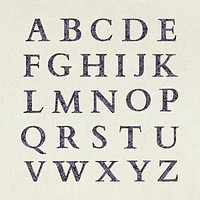 Botanical A-Z alphabet letter psd set in purple