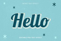 Blue vintage start editable text effect psd template typography