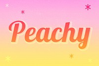 Peachy word colorful star patterned typography