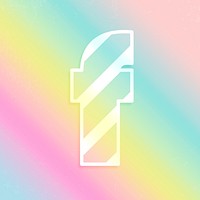 Psd letter f rainbow gradient