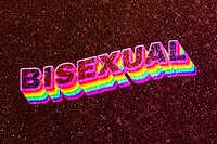 Bisexual word 3d effect typeface rainbow lgbt pattern