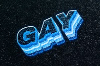 Gay word 3d effect typeface sparkle glitter texture