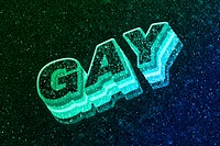 Gay word 3d vintage wavy typography